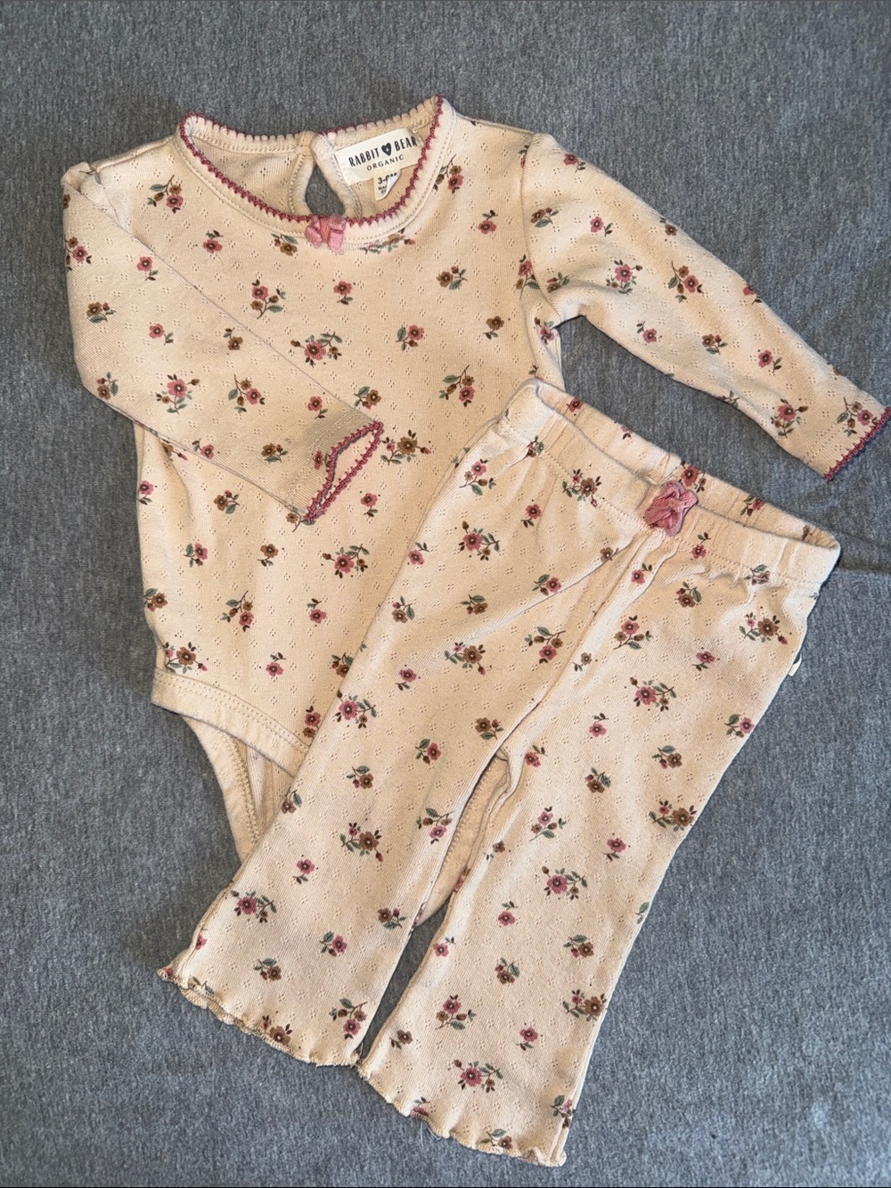 Rabbit & Bear Matching Set - Long Sleeve Bodysuit & Pants